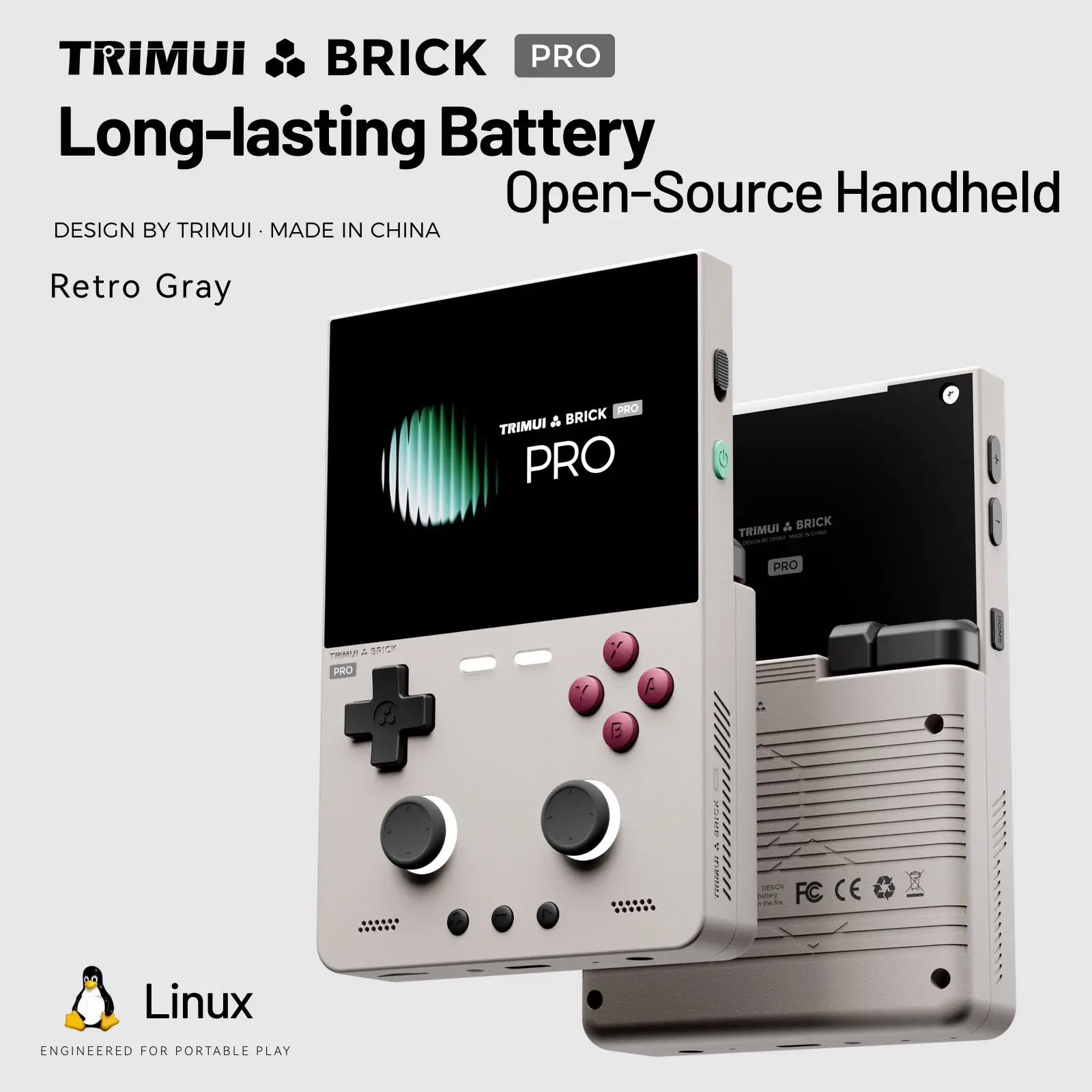 TRIMUI BRICK PRO Retro Handheld Game Console Portable Video Player Linux System Open Source 3.95 Inch Palm Phone Games Gifts photo 1