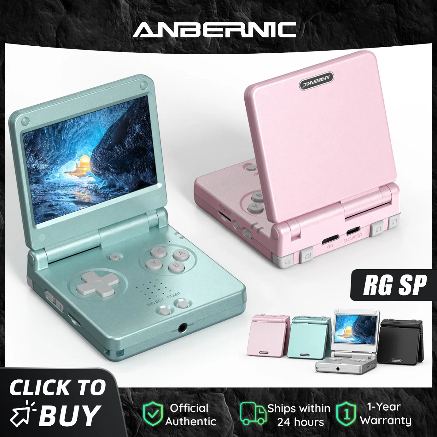 Anbernic RGSP 3.4'' IPS Screen Flip Handheld Console Linux System HDMI-compatible TV Output Clamshell Game Player 3300 mAh RG SP photo 1
