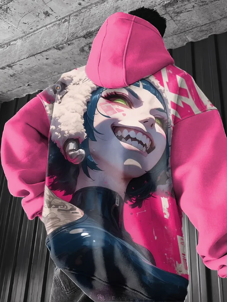 2025 Men's Hoodies Anime Character Tracksuit 3D Sexy Beauty Print Gothic Style Pullover Oversized Long Sleeve Hoodie Sweatshirts photo 6