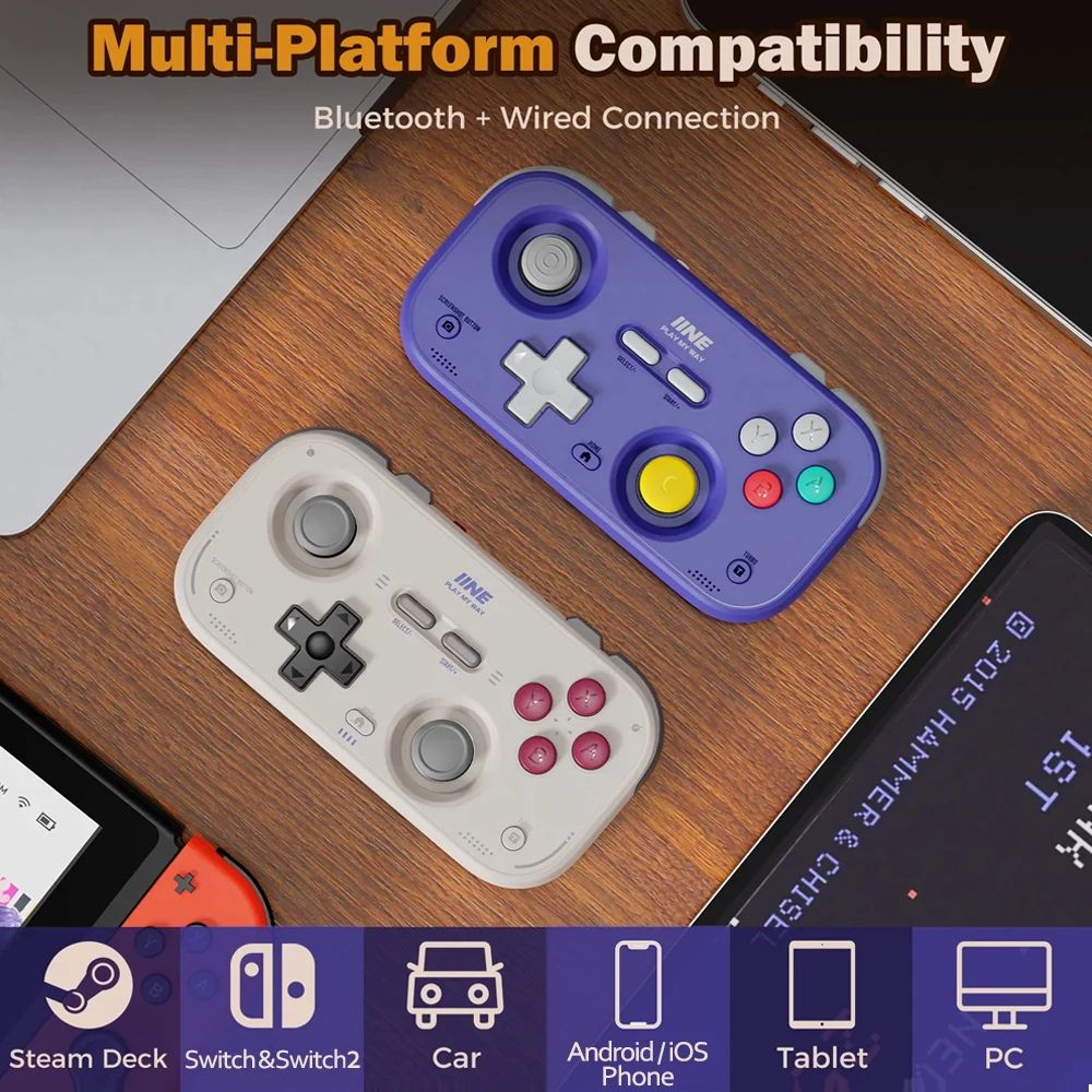 IINE Pocket Gamepad for Nintendo Switch 2/1 Steam Deck Phone Car Portable Retro Controller Hall Effect Joystick NS Version photo 2