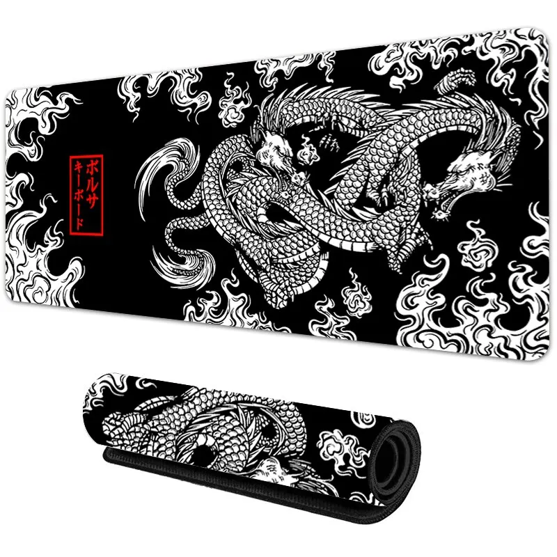 Japanese Dragon Large Gaming Mousepad XXL Keyboard Gamer Mouse Pad on The Table Speed Desk Mat Anime 900x400 700X300 Mouse Mats photo 2
