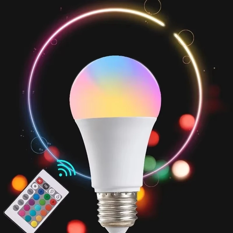 24 Key Remote Control Smart Lamp Atmosphere Light 16 Colors RGB Bulb LED Multicolor Bulb E27 220V Household Lighting Dimmable photo 3