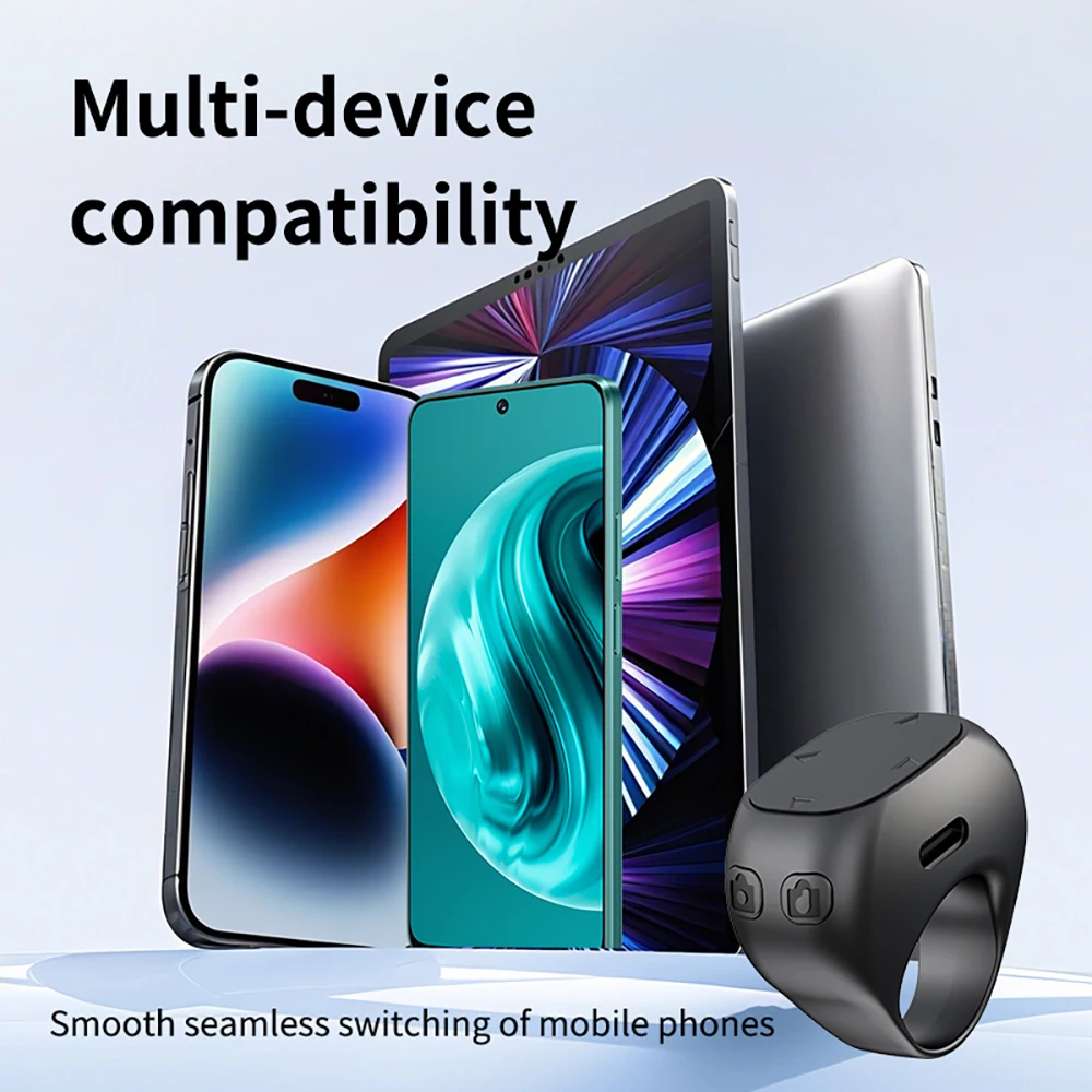 Mini Wireless Remote Ring Bluetooth Page Turner Music Player for Phone Android IOS  iPad Controller USB Rechargeable Rings R12 photo 5