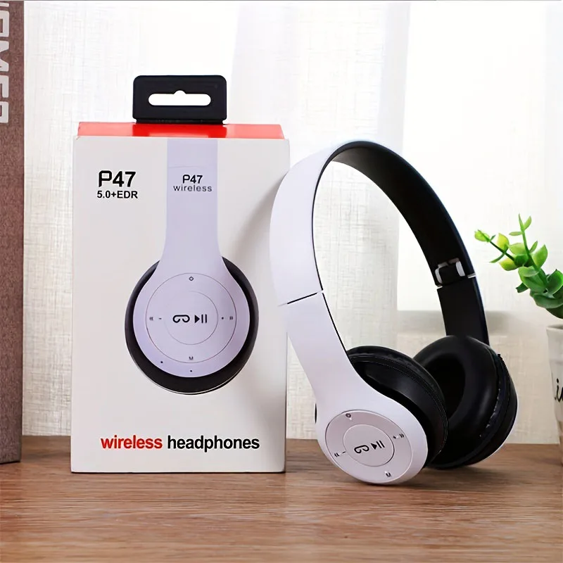 Stereo P47 Headset 5.0 Bluetooth Headset Folding Series Wireless Sports Game Headset for iPhone XiaoMi photo 1