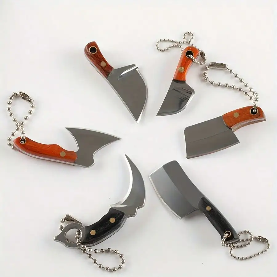 Damascus Mini Axe-Shaped Knife Set EDC Knife Set Package Opener Cutter Box Knife photo 5