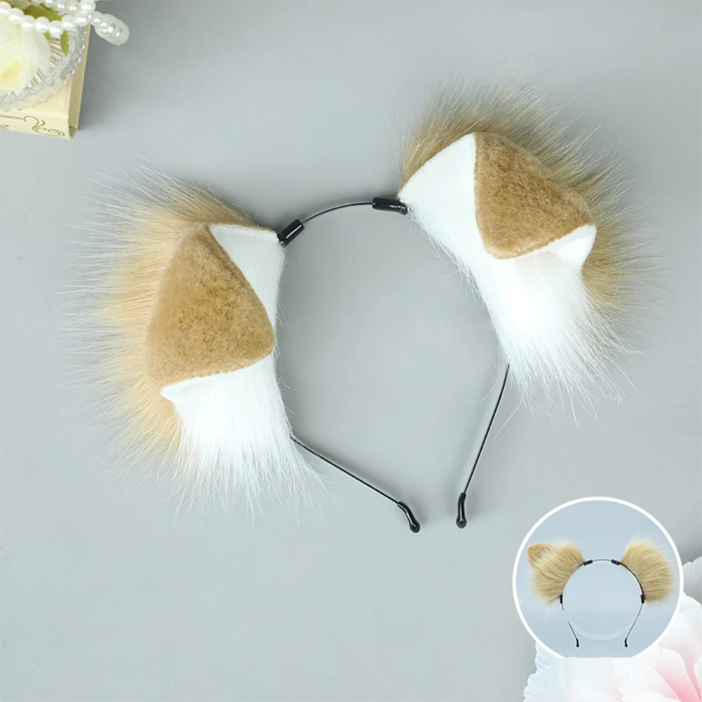 Furry Anime Dog Ear Headband Tail Cartoon Comic-Con Cosplay Accessories Plush Simulation Animal Ears Tail photo 6