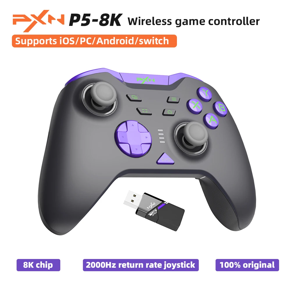 PXN-P5 8K Wireless Game Controller 8K Chip Capacitor Joystick Hall Trigger Support Switch/PC/iOS/Android photo 1