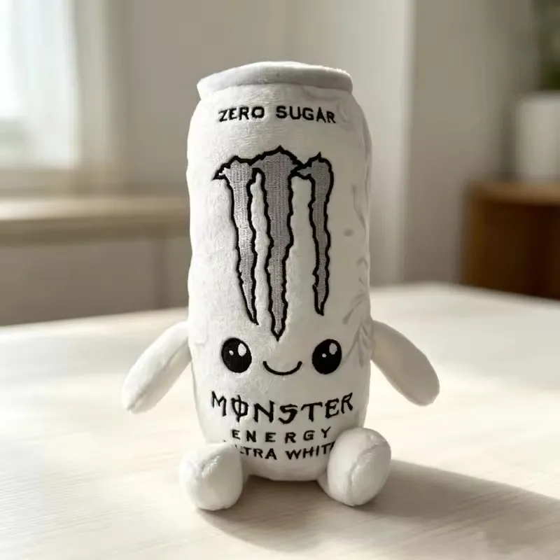 2026 New Hot Monster Plush White Energy Drink Plush Toy Simulation Stuffed Doll Cute Soft Figure Decor Gift Friend Home Ornament photo 1
