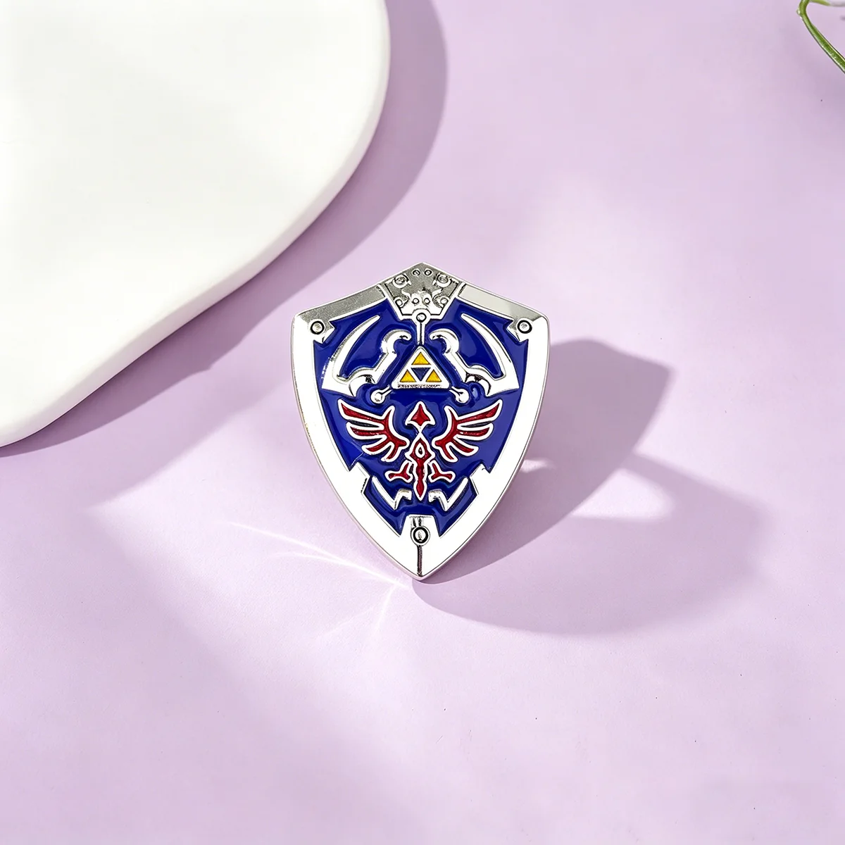 Games Periodicals Hylian Shield Enamel Brooch Cartoon Backpack Lapel Pin Cosplay Jewelry Accessories Props Fan Collection Gifts photo 4