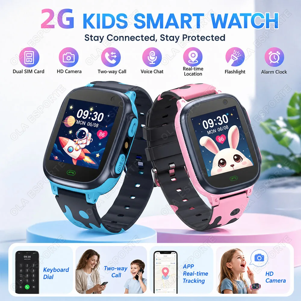 Kids Smart Watch SOS Real-time Location Camera Flashlight Dialing Keyboard Two-way Call Waterproof SmartWatch for Children H10 photo 1