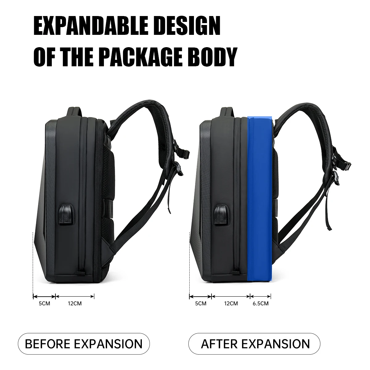 Backpack Men's Expandable Computerbag Large Capacity Business Travel Business Trip Luggage Bag E-Sports Game Hard Shell Backpack photo 4