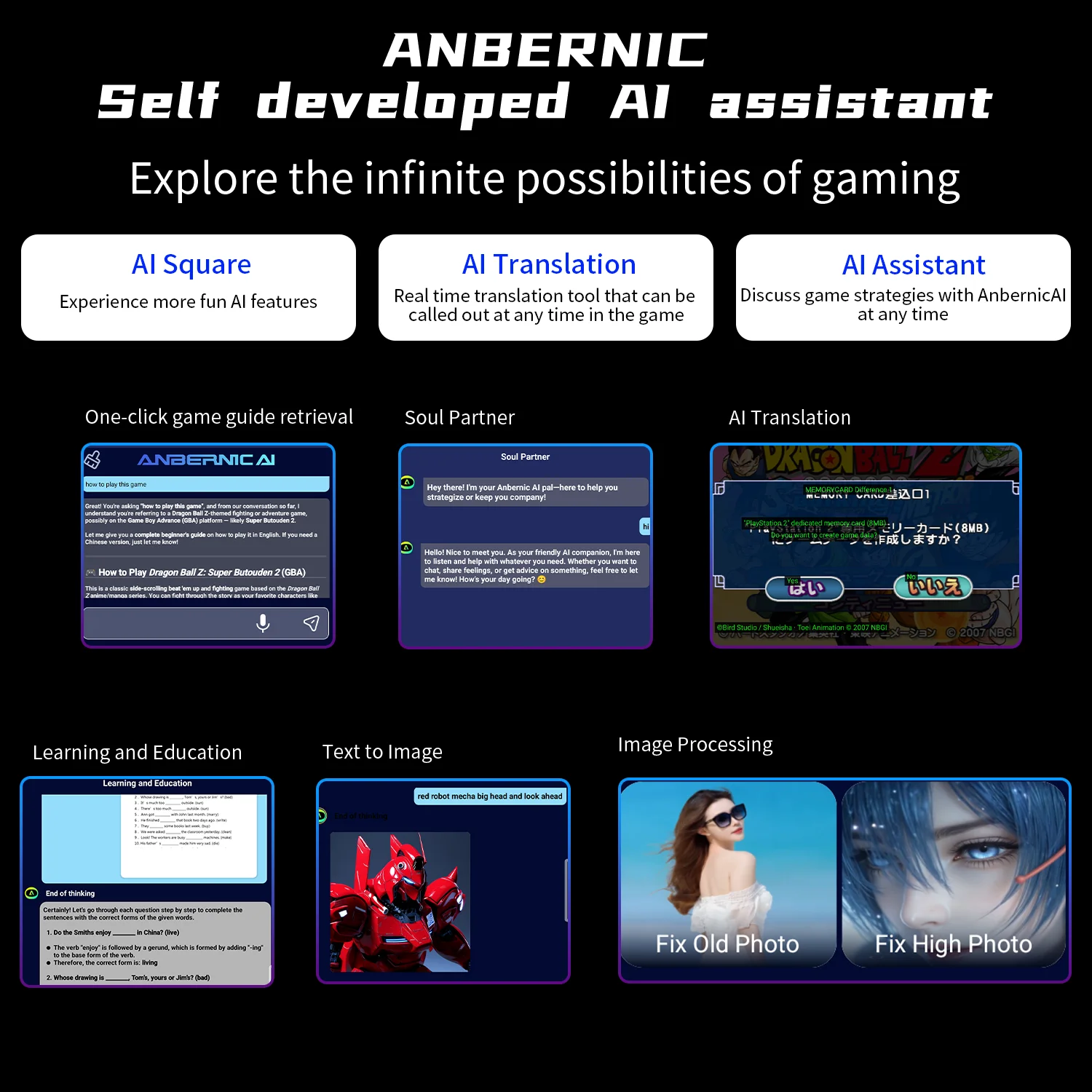 Anbernic RG Slide Retro Handheld Game Console 4.7" LTPS In-Cell Android Video Gaming Player Supports AI Assistant 1080p-Port Out photo 7