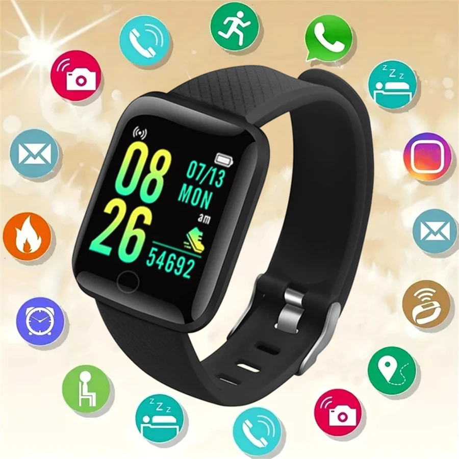 Smart Watch Sport Wristband Fitness Monitoring Track Heart Rate Call and Message Remind Men Smartwatch Woman 116 Plus Clock D13 photo 1