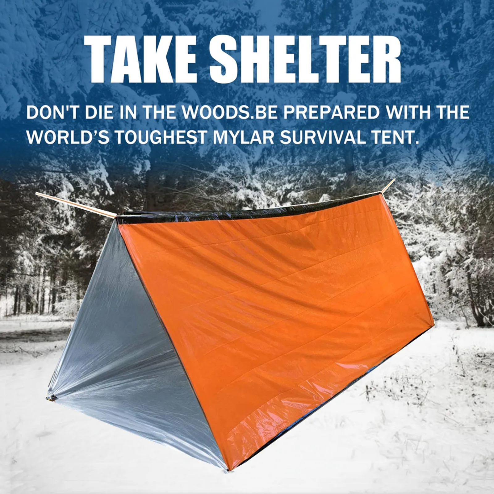 2-Person Outdoor Camping Tent Waterproof Lifesaving Tent Emergency Escape Camping Survival Tent Kit Outdoor Camping Mat photo 4