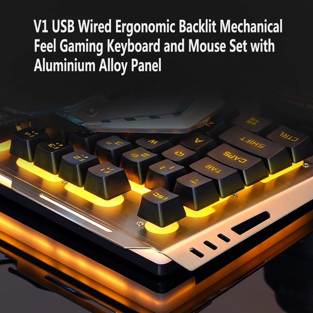 Mechanical Keyboard Gaming Keyboard Wired Game Mouse USB Gamer Keyboard RGB Light Backlit for Computer PC Laptop and Mouse Set photo 2