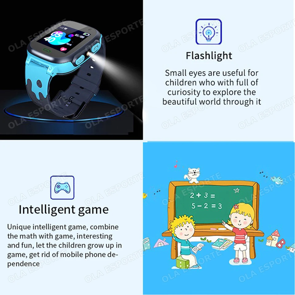 Kids Smart Watch SOS Real-time Location Camera Flashlight Dialing Keyboard Two-way Call Waterproof SmartWatch for Children H10 photo 6