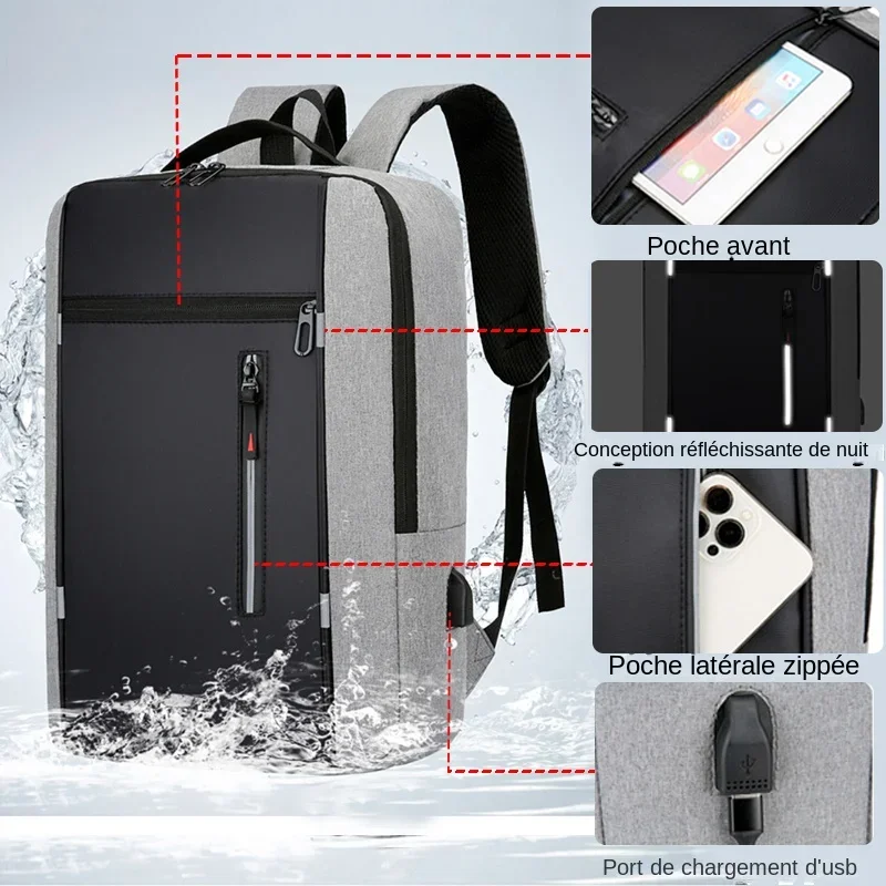 Waterproof Business Backpack Men USB School Backpacks 15.6 Inch Laptop Backpack Large Capacity Bagpacks for Men Back Pack Bags photo 2
