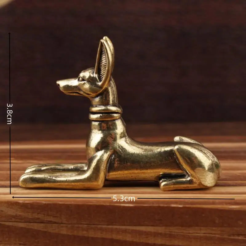 Vintage Handmade Copper Egyptian Pharaoh Hound Statue Brass Animal Dog Figurine for Office Desk Decor Collectible Gift photo 2