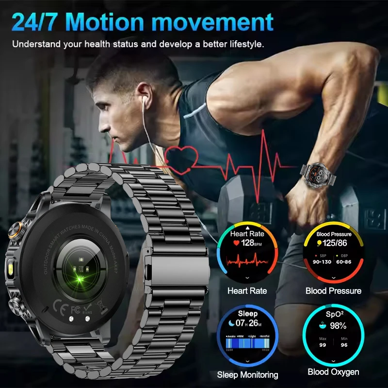 New Smart Watch For Men 1000Mah Battery Fitness Tracking Sport Waterproof Clock Smart Bracelet Men Military High-end custom dial photo 4
