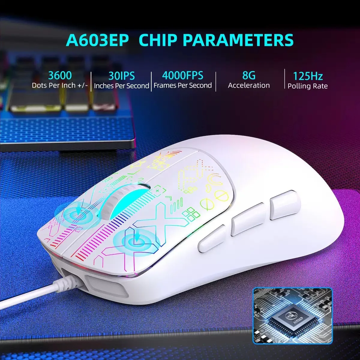 RGB Backlit Wired Gaming Keyboard Mouse Combo (68-Key) photo 3