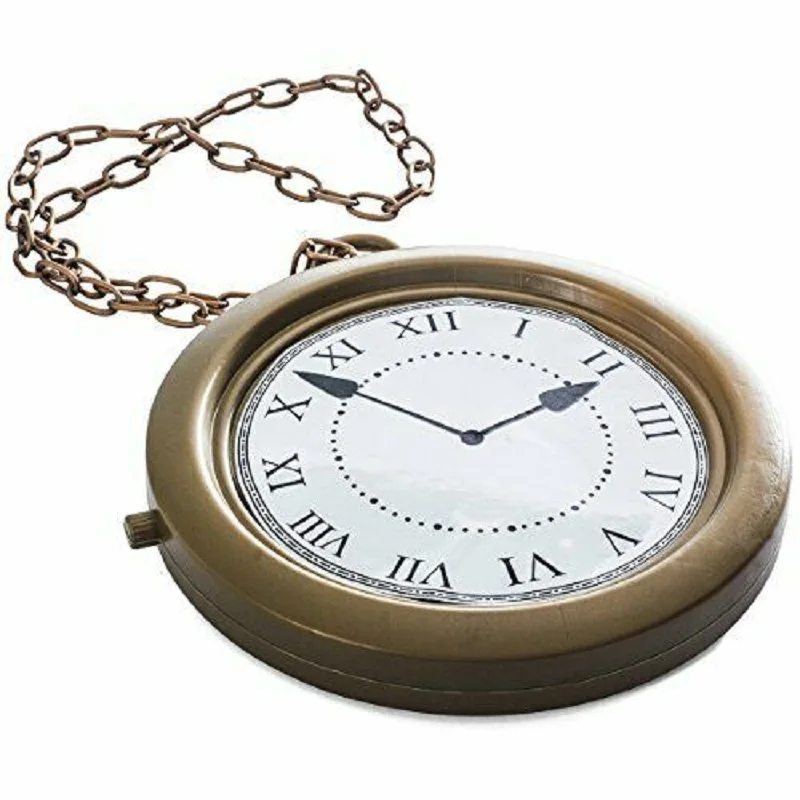 PEAENSR Alice In Wonderland Mr. Rabbit's Pocket Watch Bronze Wall Watch Cosplay Props Role-playing Accessories photo 4