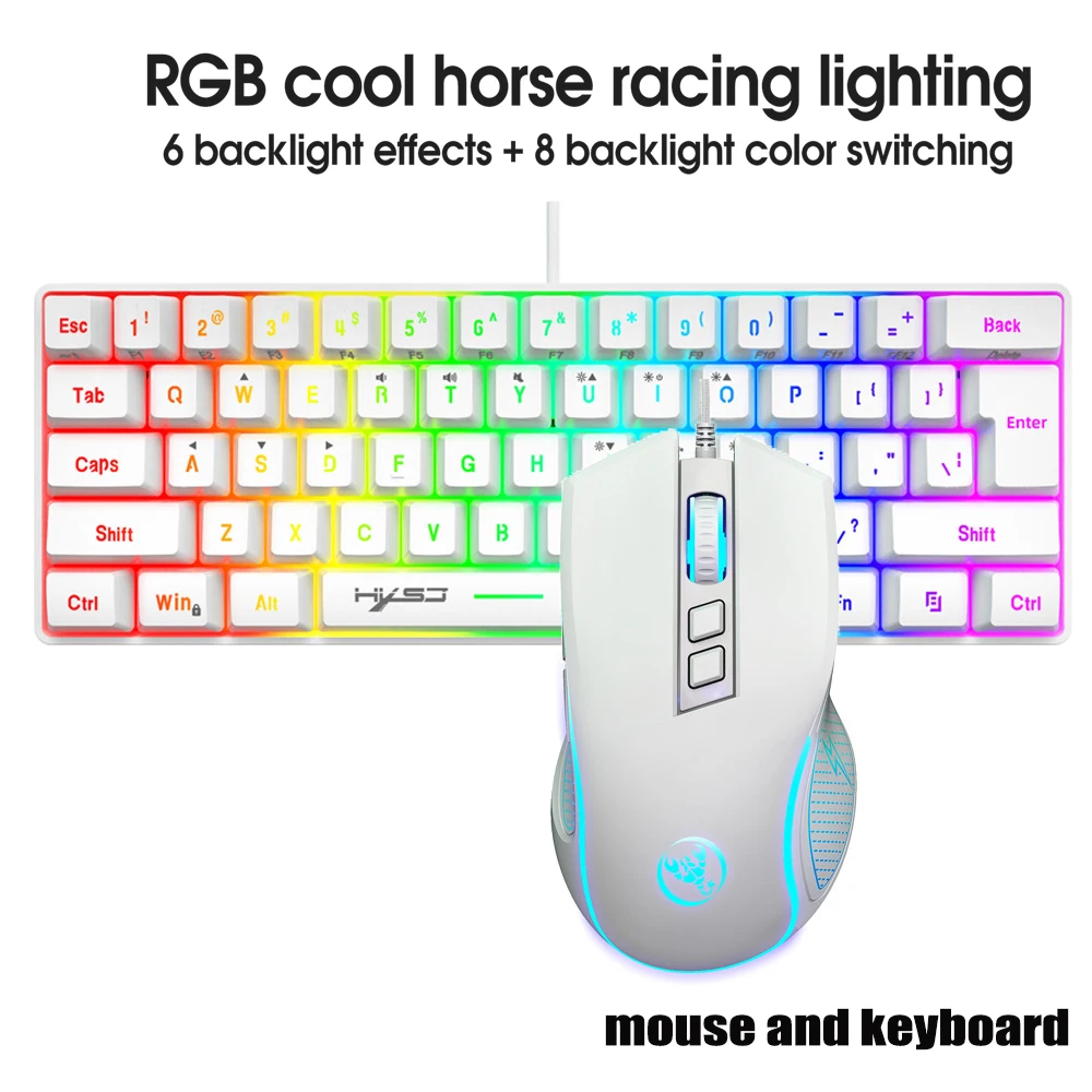 Keyboard and Mouse Teclados Kit Gamer Keyboards Combos 60%PC Teclado E Branco Clavier Souris Gaming Deofertas Maus Und Tastatur photo 1