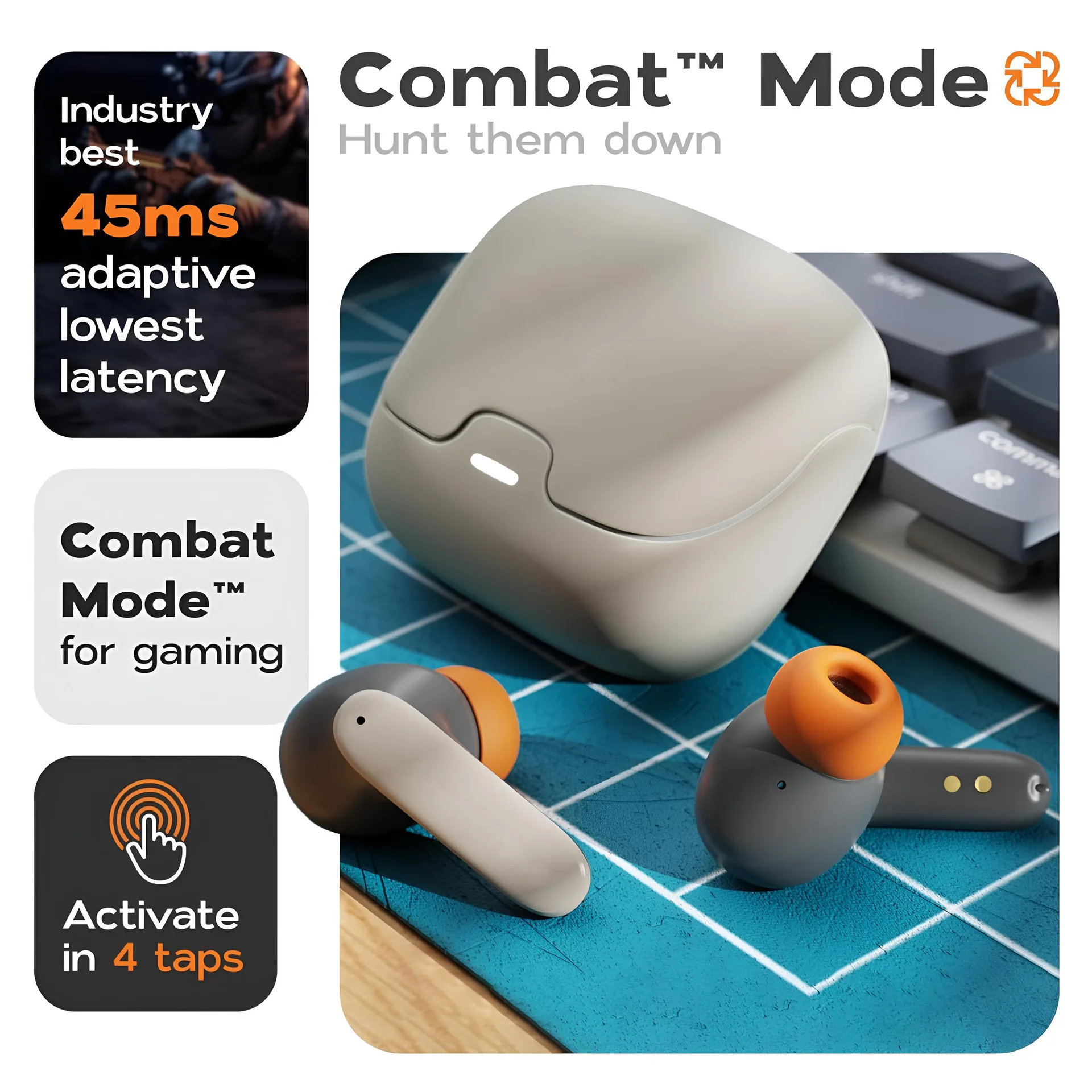 TWS Wireless Earphones 5.4 Bluetooth Ultra-low Latency Dual Microphone ENC Noise Cancelling in Ear Bluetooth Earphones photo 4
