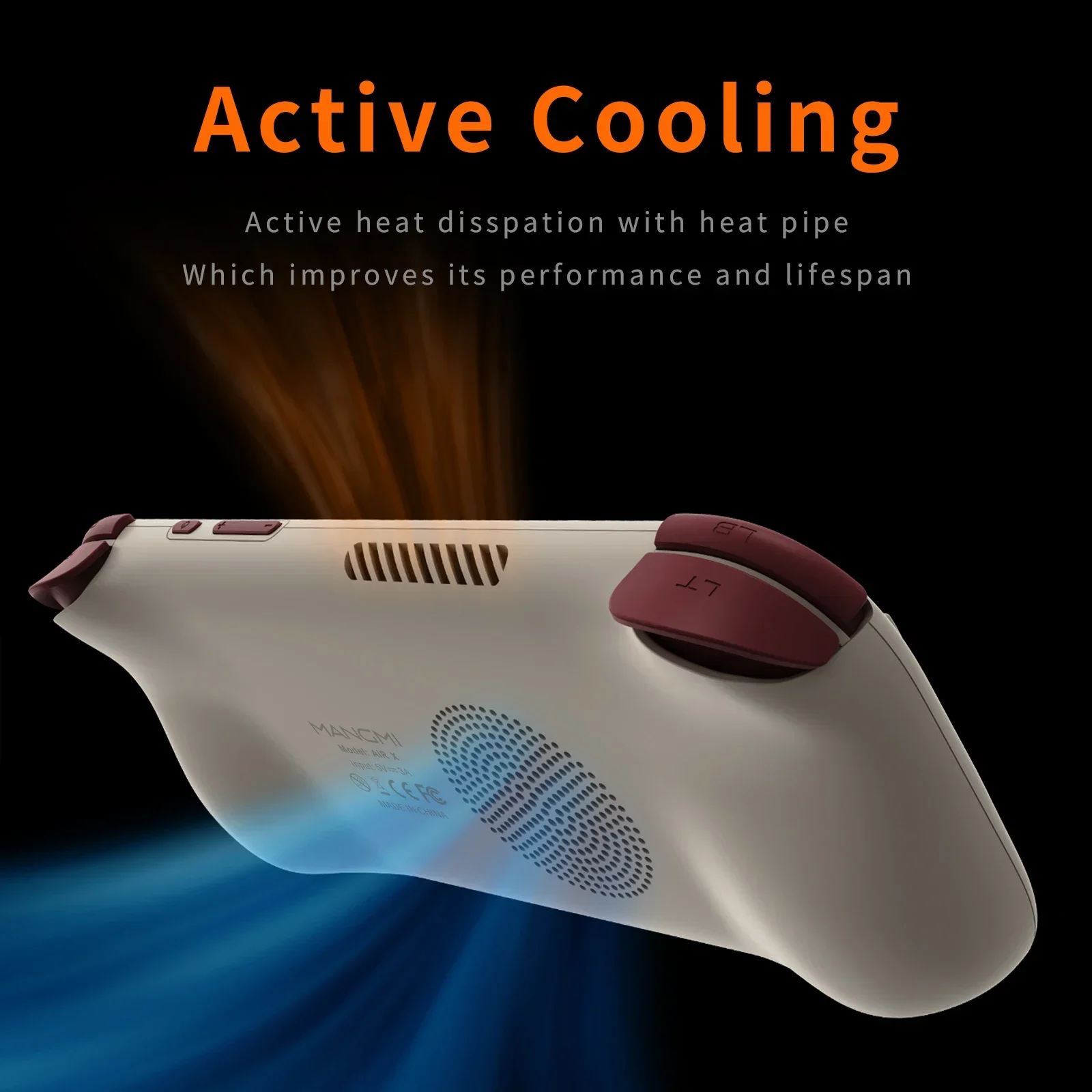 Ampown MANGMI AIR X Handheld Game Console Snapdragon 662 5.5'' Touchscreen Android 14 Active Cooling Fan 15W Fast Charging RGB photo 6