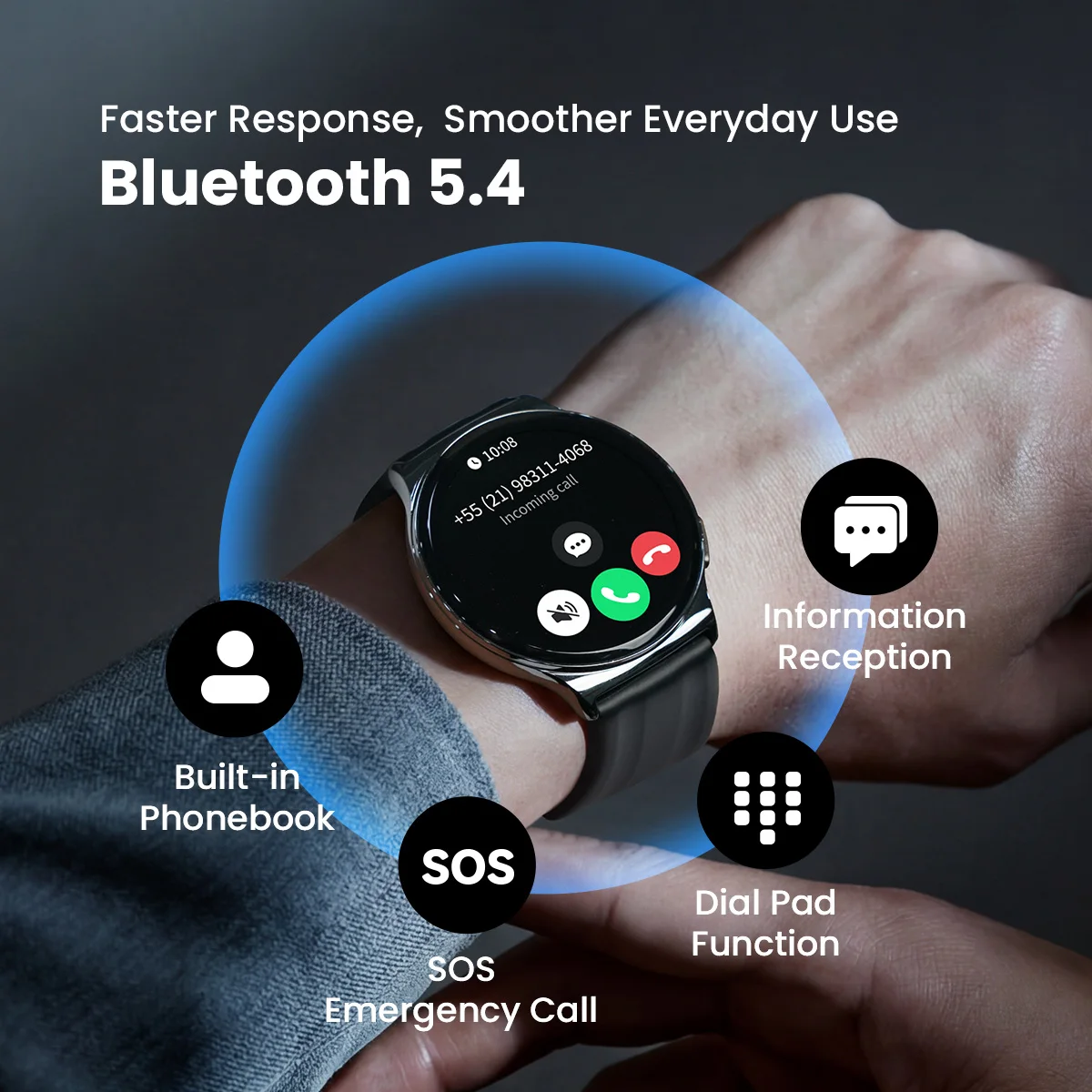 HAYLOU Solar Lite 2 Smartwatch 1.43'' AMOLED Display 24h Health Monitoring 150+ Sports Modes Voice Calling Smart Watch 1ATM photo 4
