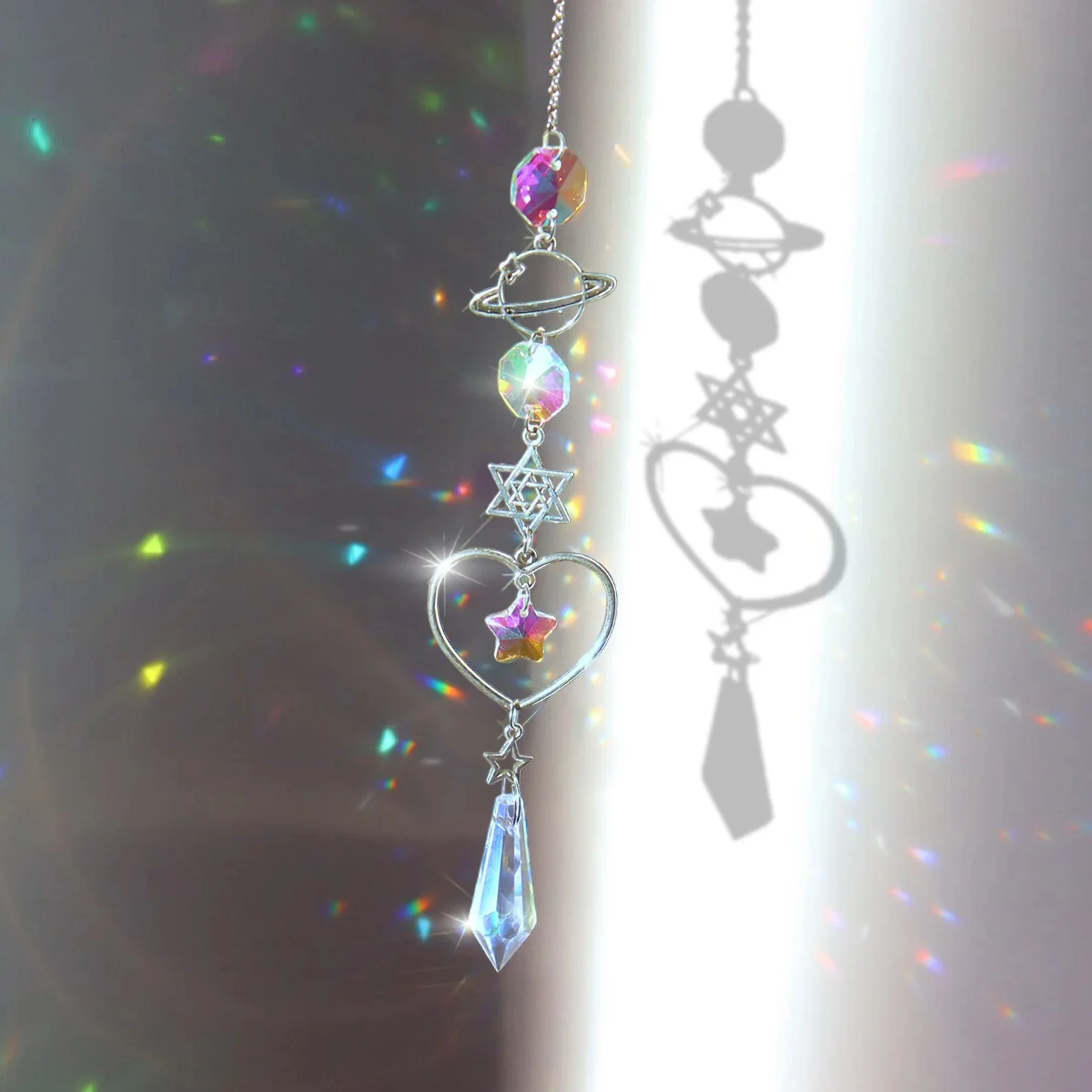 Crystal Wind Chime Rainbow Maker Sun Catcher Dream Catcher Pendant Home Garden Decor Wind Chime, Holiday, Festival, Home Decor, photo 3