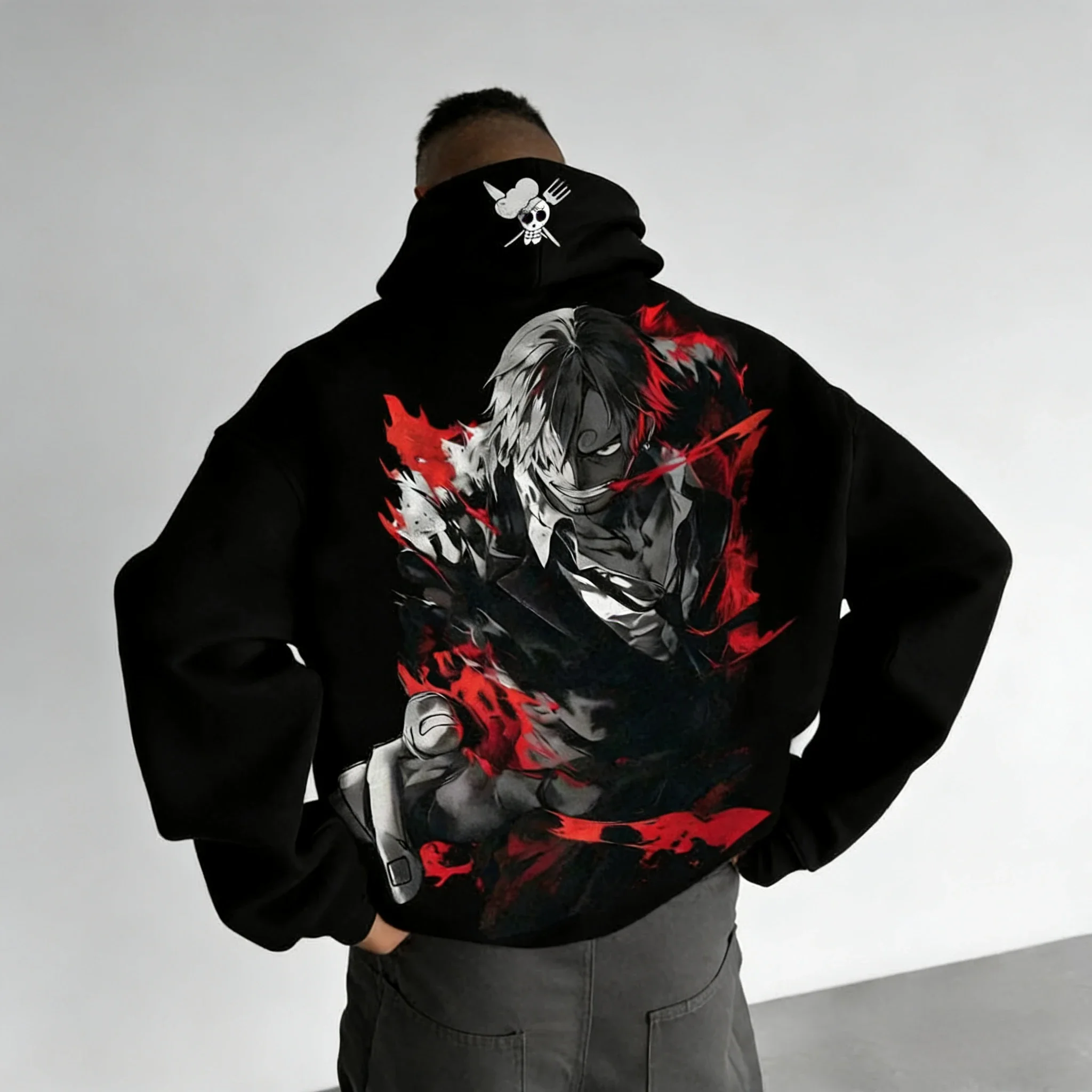 One Piece Action Anime Sanji Print Men Women Cotton T-shirt Gothic Hoodie Harajuku Y2K Streetwear Casual Graphic Oversized Tops photo 1