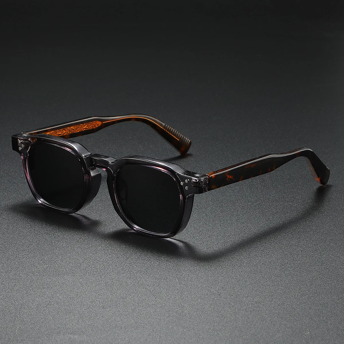 New Polarized Sunglasses Unisex Metal Core CP Square Sun Glasses Rivets Women Shades Driving Glasses photo 1