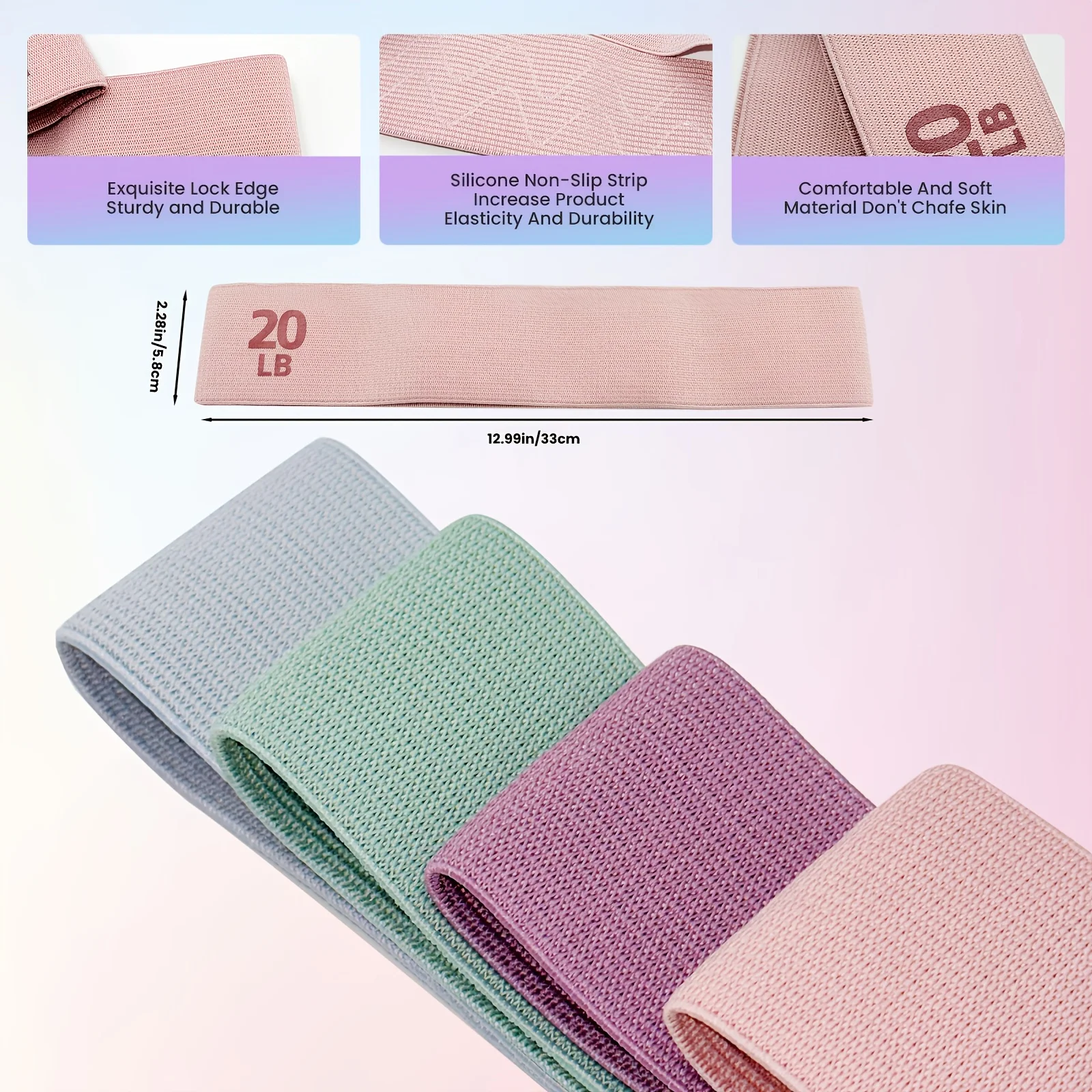 20-90LB Resistance Bands for Legs and Butt Hip Glute Thigh Booty Elastic Workout Fitness Strips Loops Yoga Gym Band Buttocks photo 2