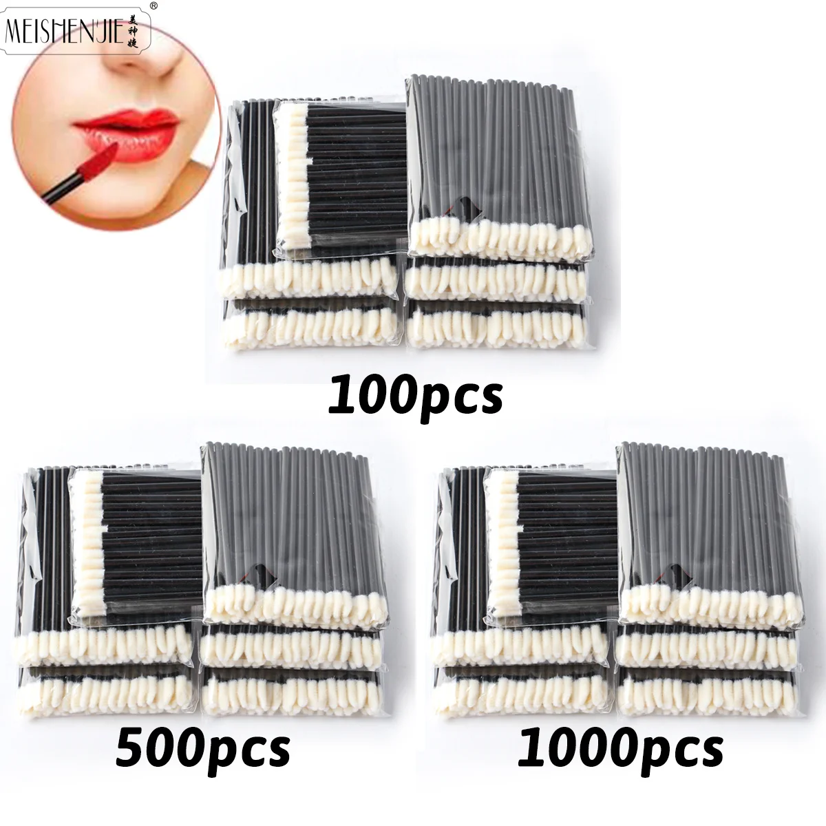Wholesale 50/1000pcs Lip Brushes Applicators Eyelashes Brush Lipstick Brush Lip Gloss Applicator Wands Makeup Beauty Tool photo 1