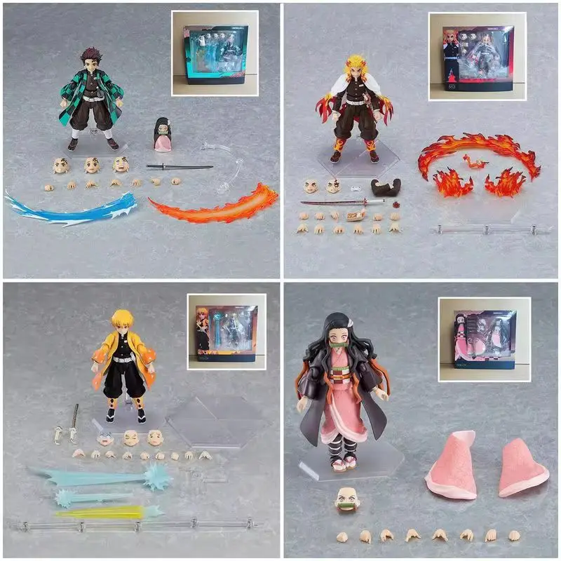 Figma 553 Demon Slayer Rengoku Kyojuro Movable Action Figure With Flame Effect Accessoriescollectible Anime Model For Anime Fans photo 6