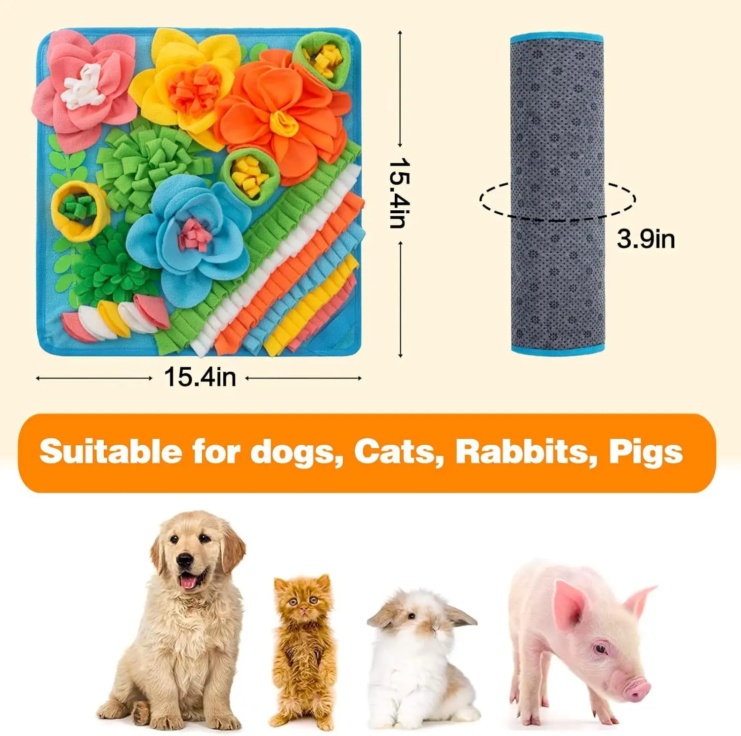 Pet Slow Food Puzzle Mat Dog Sniffing Mat Cat Feeding Blanket Sniffing Training Mat Toys photo 2