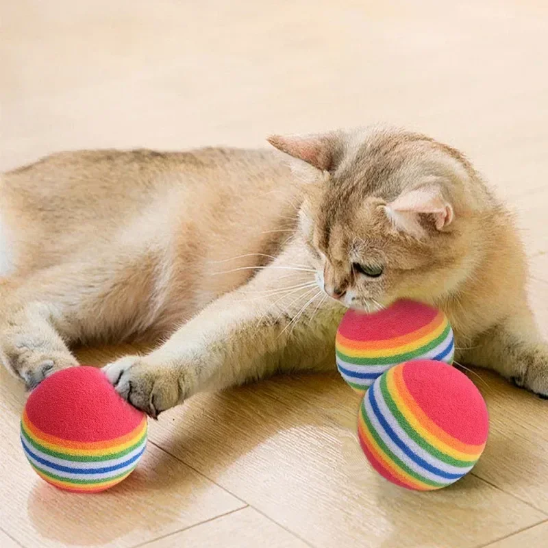 100/10PCS Pet Toy Balls Interactive Rainbow EVA Balls Cat Dog Training Toys Soft Automatic Jumping Balls Pet Playing Supplies photo 4