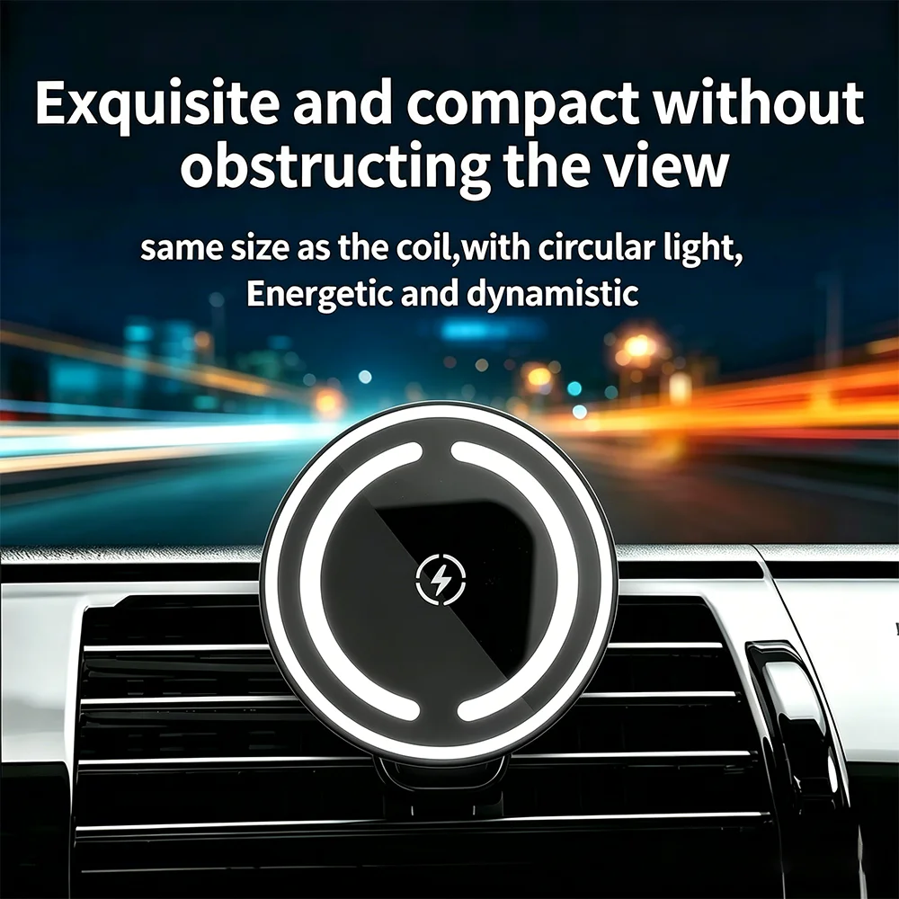 LED Wireless Charger Magnetic Car Phone Holder for iPhone 17-13 Pro Max 12 Phone Accessories 30W Fast Charging Induction Adapter photo 6