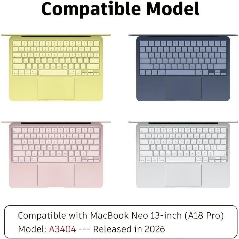 For Apple Macbook Neo 13"(A18) A3404  EU or US Layout Keyboard Cover Skin Premium Ultra Thin Keyboard Anti-Scratch Protect Cover photo 6