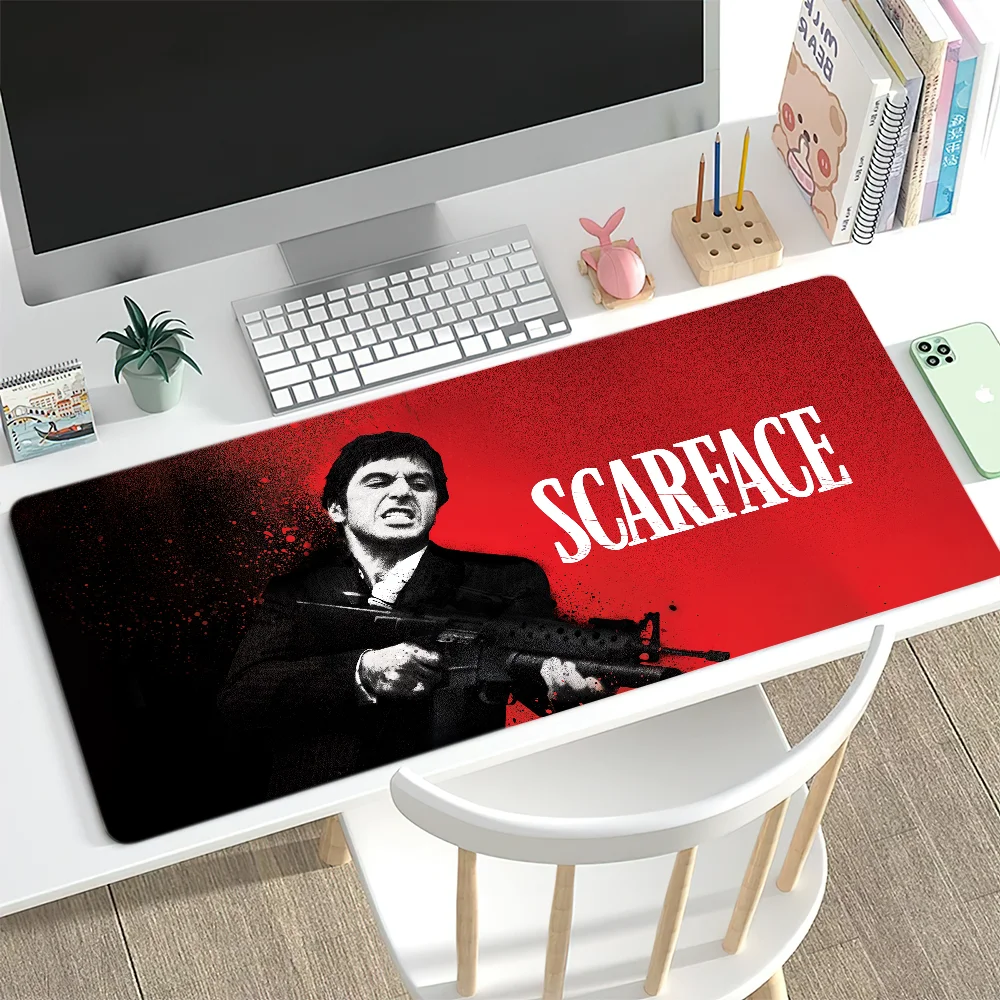 S-Scarface Tony Montana Mouse Pad Large Desk Mat Keyboard Ergonomic Office Rubber PC Non-slip Anti-fray Home Custom Best Price photo 5