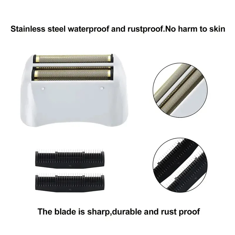 2Pcs Barber Tool Set Replacement Cutters And Foil For Andis 17260/17155 LK2208 Shavers With 360° Rotating Bearing Cleaning Brush photo 2