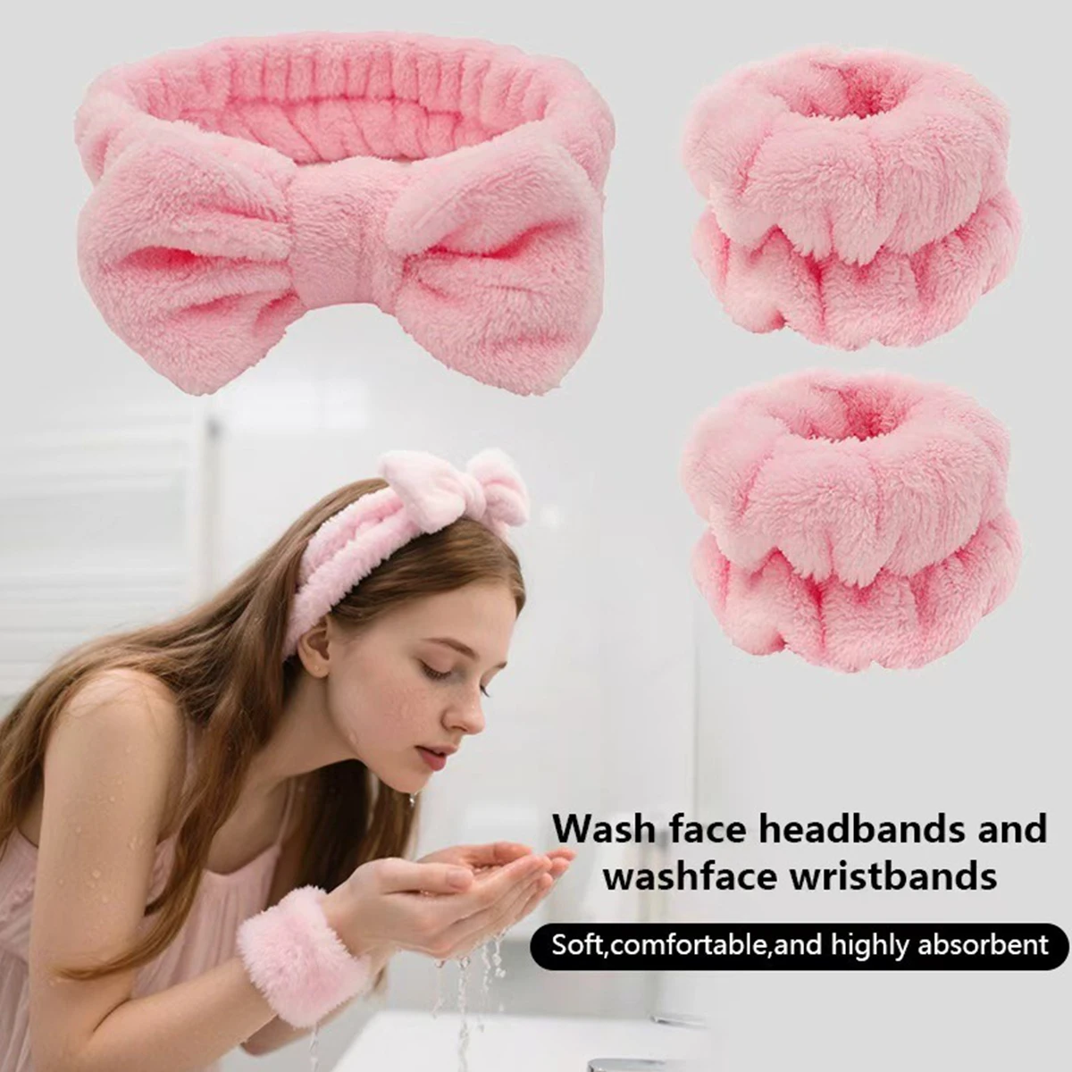 Pink Makeup Brush Set with Beauty Blender Triangle Powder Puff Fluffy Hairband Makeup Cleaning Sponge Full Cosmetic Tools Kit photo 6