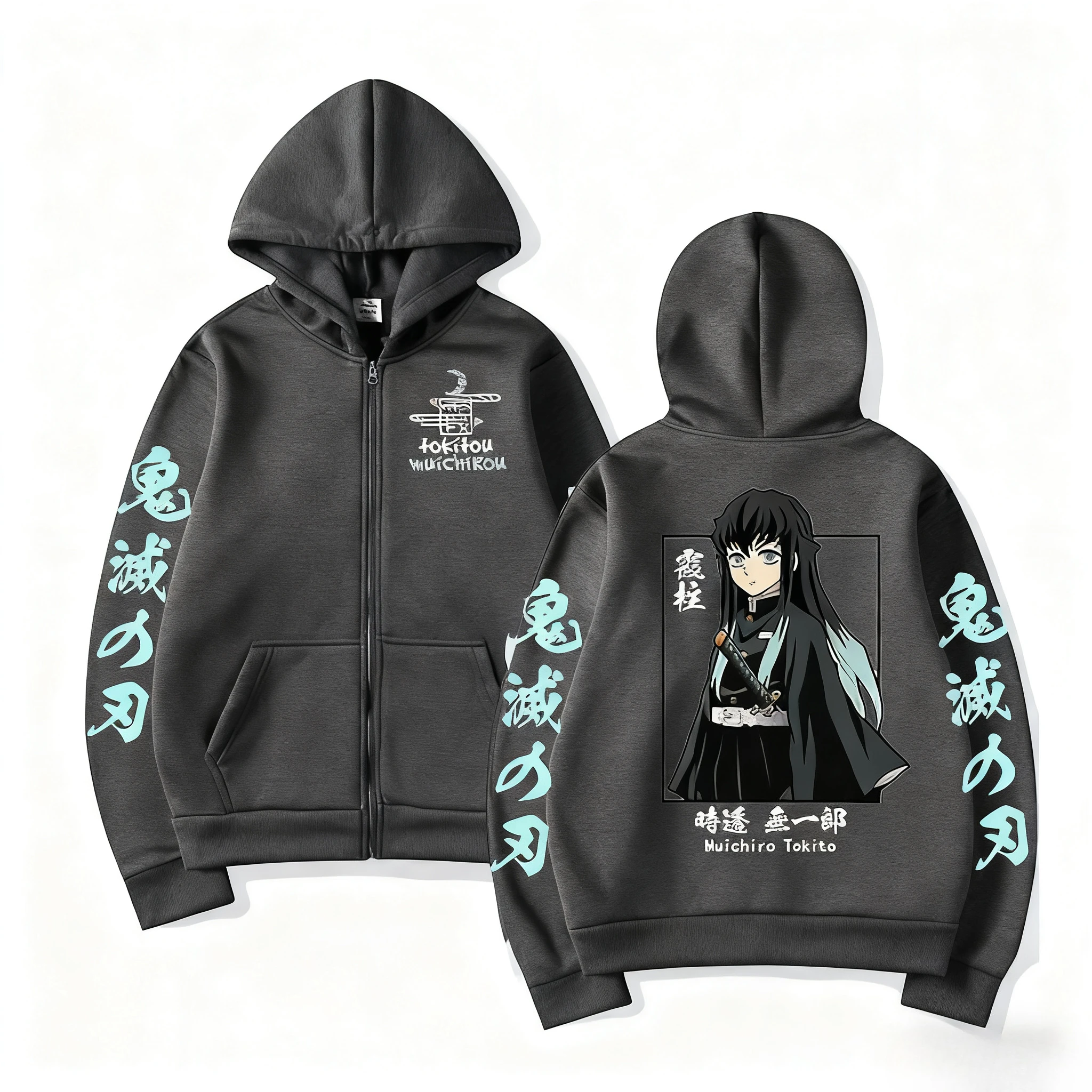 Demon Slayer Muichiro Tokit Hoodie Anime Jacket Zip Up Casual Tops Streetwear 2026 Autumn Winter Long Sleeve Pullover Men Women photo 1
