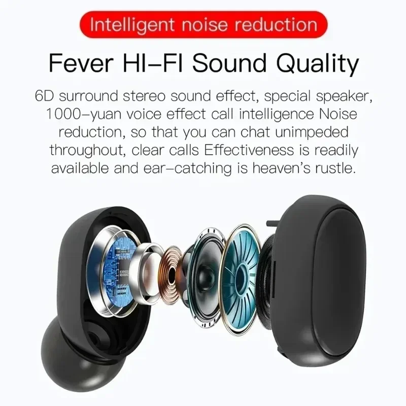 NEW E6S Bluetooth Earphones Wireless bluetooth headset Noise Cancelling Headsets With Microphone Headphones photo 4