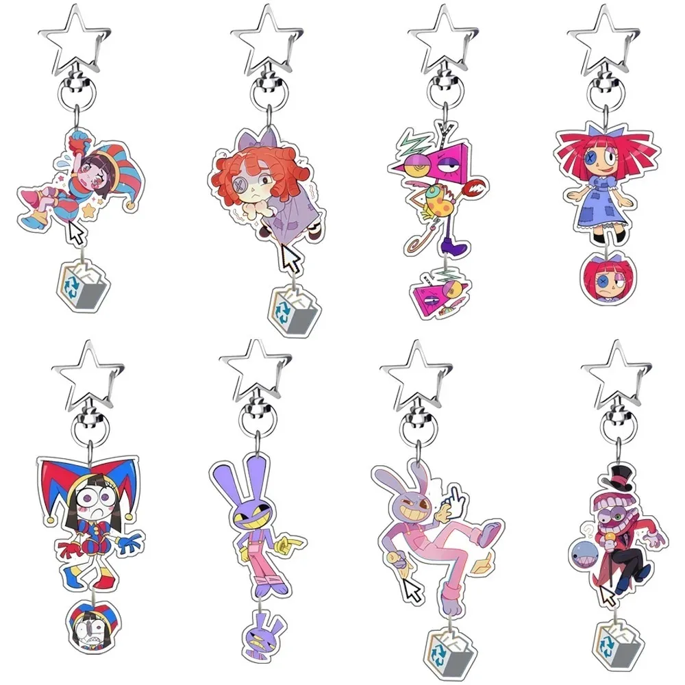 Anime For TADC Pomni Jax Ragatha Zooble Caine Peripheral 5cm Acrylic Keychain Custom Cartoons Backpack Pendant Exquisite Gift photo 1