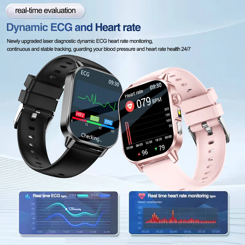 New Men Accurate Health Diagnosis ECG Smart Watch Blood Pressure Blood Oxygen Blood Fat Uric Acid Temp Bluetooth call Smartwatch photo 3