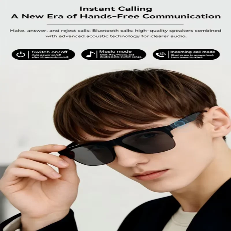 Lenovo AI Smart Glasses Voice Assistant Music Touch Control Bluetooth Call Outdoor Fashion Sunglasses For Men Women 2026 New photo 2