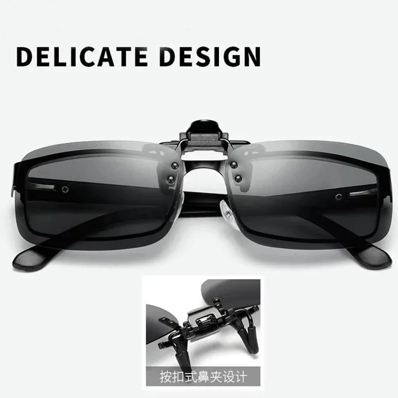 Polarized Clip Sunglasses Myopia Glasses Clip Driver Fishing Night Vision Myopia Clipon Sun Shading Eyeglasses photo 3