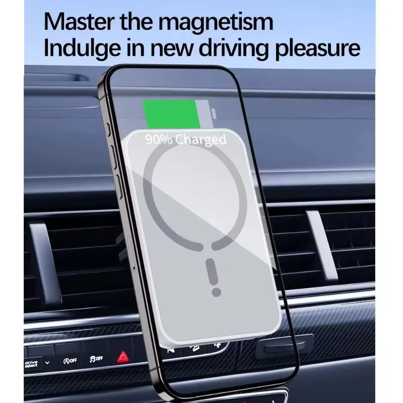 Car Air Vent Magnetic Wireless Charger Phone Holder, Fast Charging Mount Compatible with MagSafe iPhone 17/16/15/14/13/12 Pro photo 3