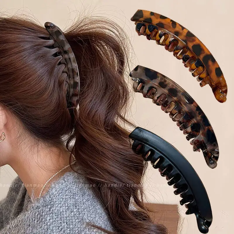Tortoiseshell Banana Hair Clip Fish Shaped Hairpin For Women Hair Accessories Hairgrips Twist Clamp Ponytail Barrettes Headwear photo 1